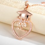 Collier en Zircon Personnalisé avec Nom pour la Promotion 2024 Cadeau de Fin d'Études pour Elle