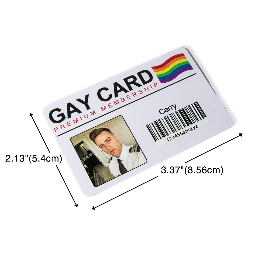 Carné de Identidad Gay Personalizado con Foto y Nombre y Bolsa de Regalo Comunidad Arco Iris Regalo Divertido para el Orgullo LGBT