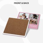 Sous-verres personnalisés en céramique avec texte (4 photos) Lot de 2 Cadeau de pendaison de crémaillère pour la mère et la famille