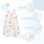 Sac de couchage sans manches à fermeture éclair pour bébé avec initiale et nom Cadeau de douche d'anniversaire pour nouveau-né