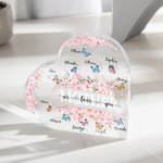 Spersonalizowana tablica akrylowa We Love You Flower Butterfly Heart z imieniem Urodziny Dzień Matki Dekoracja domu Prezent dla kobiet