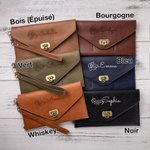Porte-Billet en Cuir Personnalisé avec Fleur de Naissance et Nom Portefeuille de Style Rétro Cadeau Anniversaire Fête des Mères pour Femme
