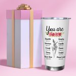 Personalized Birth Flower Bible Verse 20oz Tumbler with Name Birthday Anniversary Mother’s Day Gift for Women