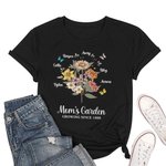 Personalisierte Retro Aquarell Geburt Blumenstrauß T-Shirt Sweatshirt mit Kind Namen Muttertag Geburtstag Geschenk für Mama Oma