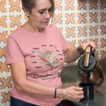 Personalisierte Retro Aquarell Geburt Blumenstrauß T-Shirt Sweatshirt mit Kind Namen Muttertag Geburtstag Geschenk für Mama Oma