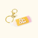 Gepersonaliseerd Potlood Dubbel Gelaagd Acryl Potlood Sleutelhanger met Naam Verjaardag Lerarendag Afstudeergeschenk voor leraar
