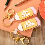 Gepersonaliseerd Potlood Dubbel Gelaagd Acryl Potlood Sleutelhanger met Naam Verjaardag Lerarendag Afstudeergeschenk voor leraar