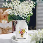 Jarrón de cerámica blanco con mariposa de claveles personalizada con 1-12 nombres Día de la Madre Cumpleaños Regalo para mamá Abuela