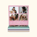 Sous-verres personnalisés en céramique avec texte (4 photos) Lot de 2 Cadeau de pendaison de crémaillère pour la mère et la famille