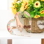 Personalisierte Blume 1-8 Hand-Holding Acryl Plaque mit Namen Muttertag Geburtstag Geschenk für Mama Oma