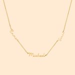 Collier multiple minimaliste personnalisé avec noms - Cadeau d’anniversaire Fête des Mères pour femme fille