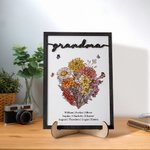 Spersonalizowany bukiet kwiatów z okazji narodzin dziecka Drewniana tabliczka z imieniem dziecka Dekoracja domu Dzień Matki Prezent urodzinowy dla mamy babci