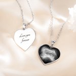 Personalized Heart Shaped Baby Sonogram Ultrasound Necklace Newborn Memorial Mother's Day Gift for Women