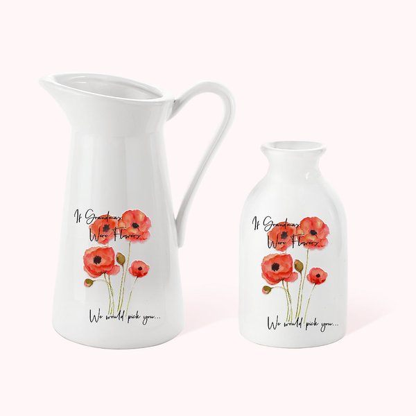 Gepersonaliseerde Waterverf Klaproos Bloem Keramische Vaas Vintage Home Decoratie Moederdag Verjaardagscadeau voor Mamma Oma