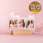Veilleuse LED personnalisée avec base en bois et 7 modes d'éclairage Cadeau de fête des mères pour maman grand-mère