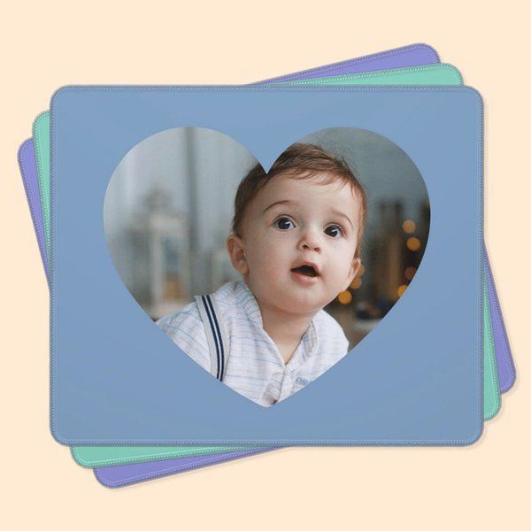 Personalized Heart Shaped Photo Non-slip Mouse Pad Office Computer Accessory Birthday Mother's Day Gift for Family Friend Colleague
