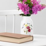 Jarrón de cerámica blanco con mariposa de claveles personalizada con 1-12 nombres Día de la Madre Cumpleaños Regalo para mamá Abuela