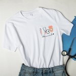 Personalizada Jeringa Estetoscopio Unisex Crewneck Camiseta Sudadera Semana de la Enfermería Regalo de cumpleaños para la enfermera médico