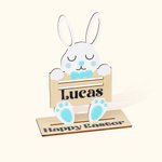 Gepersonaliseerd houten Bunny geld houder met naam paasmand label vakantie feest cadeau voor kinderen