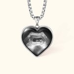 Personalized Heart Shaped Baby Sonogram Ultrasound Necklace Newborn Memorial Mother's Day Gift for Women