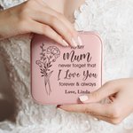 Portagioie in pelle personalizzato con nome Accessorio da viaggio portatile Compleanno Regalo per la festa della mamma e della nonna
