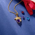 Gepersonaliseerde Graduation Cap Hart Geboortesteen ketting met gegraveerde naam Afstuderen Gift voor afgestudeerden