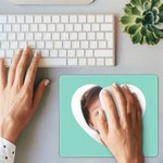 Personalized Heart Shaped Photo Non-slip Mouse Pad Office Computer Accessory Birthday Mother's Day Gift for Family Friend Colleague