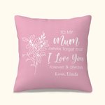 Taie d'oreiller personnalisée avec nom pour la fête des mères Cadeau d'anniversaire pour les femmes
