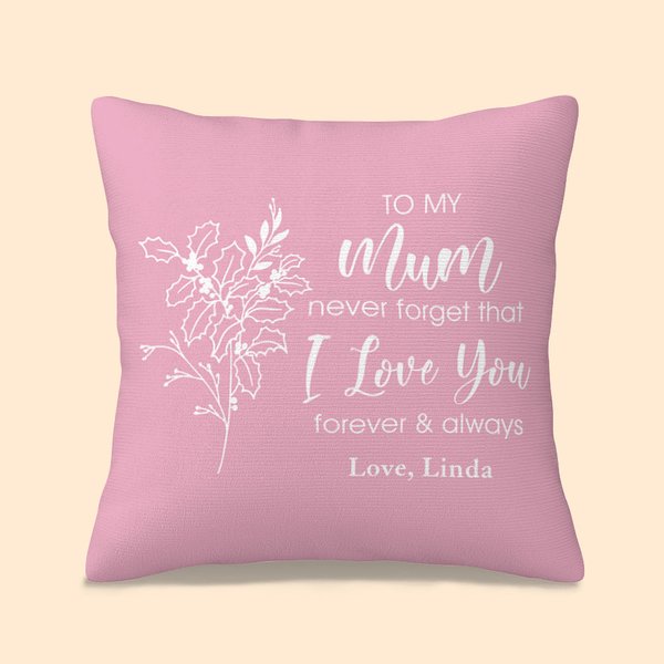 Taie d'oreiller personnalisée avec nom pour la fête des mères Cadeau d'anniversaire pour les femmes