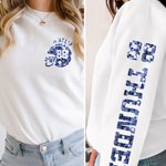 T-shirt Sweatshirt Personnalisé avec Texte Numéro Vêtement à Paillettes Cadeau Fête des Pères Compétition pour Fans Amateur de Football Américain