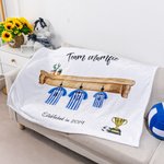 Personalisierte Fußball gedruckt weiche Fleece-Familie Decke mit 1-6 Namen Vatertag Geburtstag Geschenk für ihn