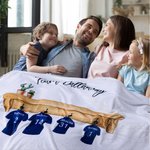 Personalisierte Fußball gedruckt weiche Fleece-Familie Decke mit 1-6 Namen Vatertag Geburtstag Geschenk für ihn