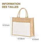 Sac de Plage en Lin Personnalisé avec Nom et Fleur de Naissance Cadeau Anniversaire Mariage pour Femme