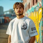 T-shirt Sweatshirt Personnalisé avec Texte Numéro Vêtement à Paillettes Cadeau Fête des Pères Compétition pour Fans Amateur de Football Américain