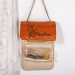 Fiore di nascita personalizzato Quattro in uno organizzatore di trucco appeso con nome Accessori da viaggio portatili Regalo per la festa della mamma per le donne