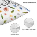 Taie d'Oreiller Personnalisée avec 1-9 Noms sur les Mains Style des Fleurs Bourrage à Choix Cadeau Anniversaire Fête des Mères Grand-mère pour Femme