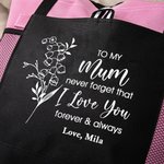 Gepersonaliseerde Ik Hou Van Je Geboorte Bloementas met Ritssluiting Grote Capaciteit Moederdagcadeau voor Mama Oma