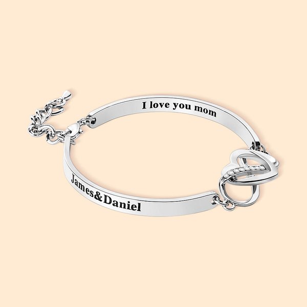 Bracciale Infinity Heart personalizzato con nome Anniversario Regalo per la festa della mamma per la nonna