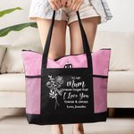 Gepersonaliseerde Ik Hou Van Je Geboorte Bloementas met Ritssluiting Grote Capaciteit Moederdagcadeau voor Mama Oma