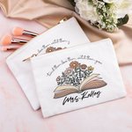 Personalised Teach Them Love Them Spring Boho Wildflowers Makeup Bag with Name Appreciation Gift for Teacher