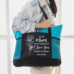Gepersonaliseerde Ik Hou Van Je Geboorte Bloementas met Ritssluiting Grote Capaciteit Moederdagcadeau voor Mama Oma