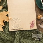 Tampon d'Enveloppe Personnalisé avec Texte et Nom Pince de Gaufrage à Thème Soleil Lune Chien Cadeau Anniversaire pour Amateur de Lecture