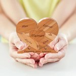 Puzzle Casse-tête en Bois Jouet Familial Personnalisé avec 1-6 Noms Cadeau de Noël Fête des Mères Thanksgiving Décoration pour Famille