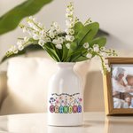 Personalized Watercolour Flower Ceramic Vase with Text Home Decoration Mother's Day Gift for Woman