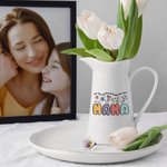 Personalized Watercolour Flower Ceramic Vase with Text Home Decoration Mother's Day Gift for Woman