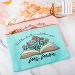 Personalised Teach Them Love Them Spring Boho Wildflowers Makeup Bag with Name Appreciation Gift for Teacher