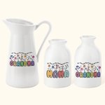 Personalized Watercolour Flower Ceramic Vase with Text Home Decoration Mother's Day Gift for Woman
