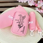 Personalizado Nacimiento Flor Nombre Impermeable Botella de Agua Bolsa de Transporte para 40oz Stanley Vaso con Correa y Bolsa Cumpleaños Aniversario 