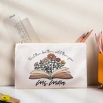 Personalised Teach Them Love Them Spring Boho Wildflowers Makeup Bag with Name Appreciation Gift for Teacher