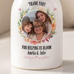 Gepersonaliseerde Geboorte Bloemen Ring Keramische Vaas met Tekst en Foto Home Decoratie Moederdag Cadeau voor Haar